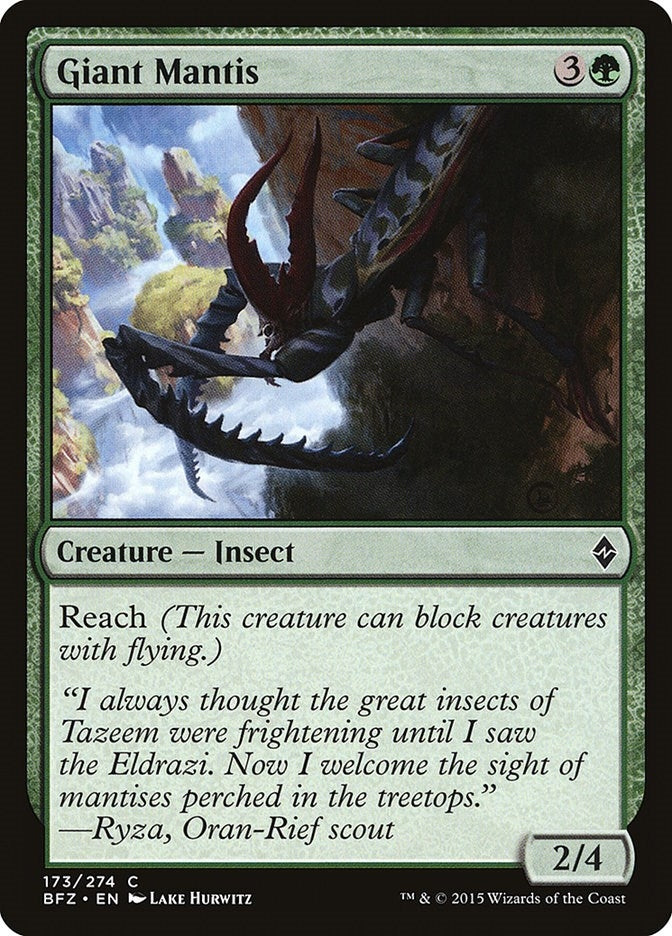 Image for Giant Mantis (173) (Battle for Zendikar) - Magic: The Gathering