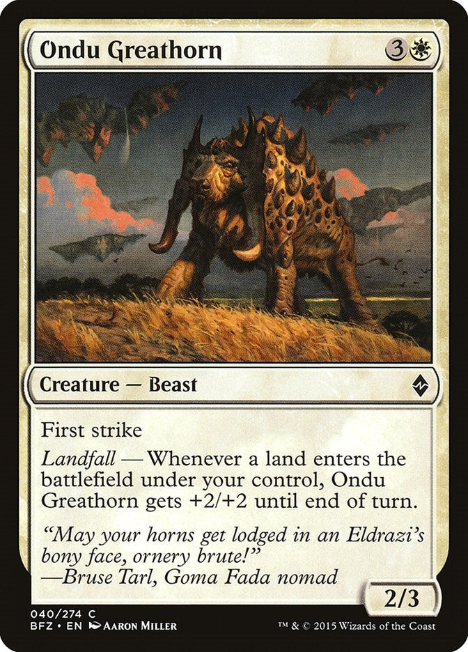 Image for Ondu Greathorn (40) (Battle for Zendikar) - Magic: The Gathering