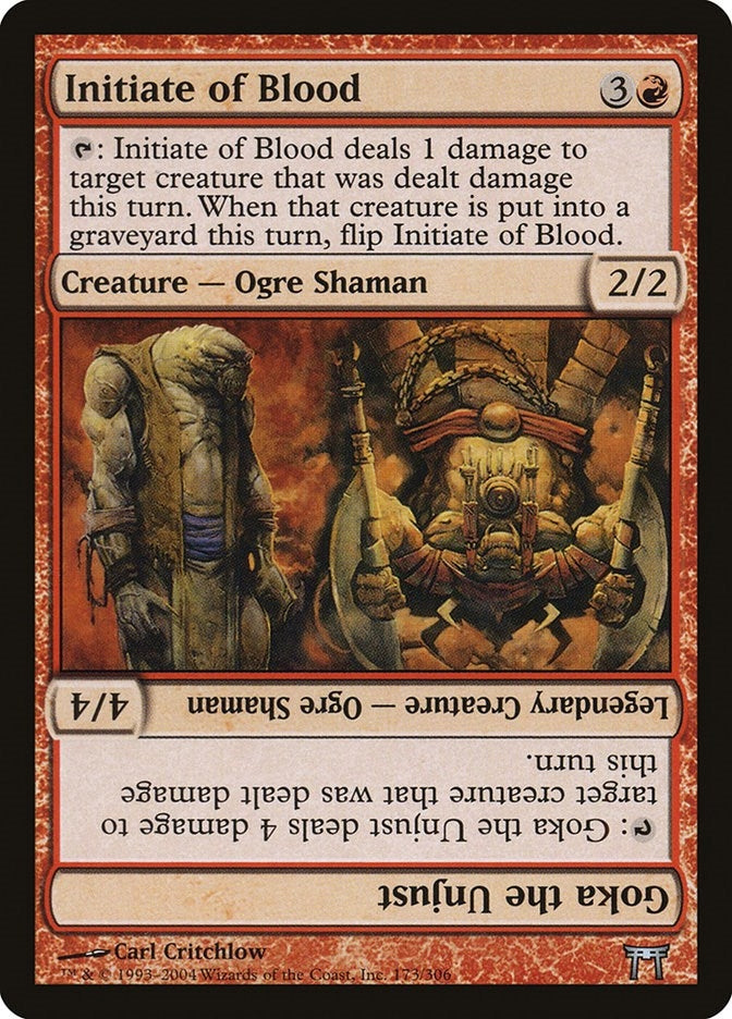 Image for Initiate of Blood // Goka the Unjust (173) (Champions of Kamigawa) (CHK) - Magic: The Gathering