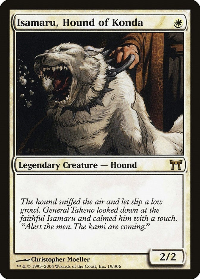 Image for Isamaru, Hound of Konda (19) (Champions of Kamigawa) (CHK) - Magic: The Gathering