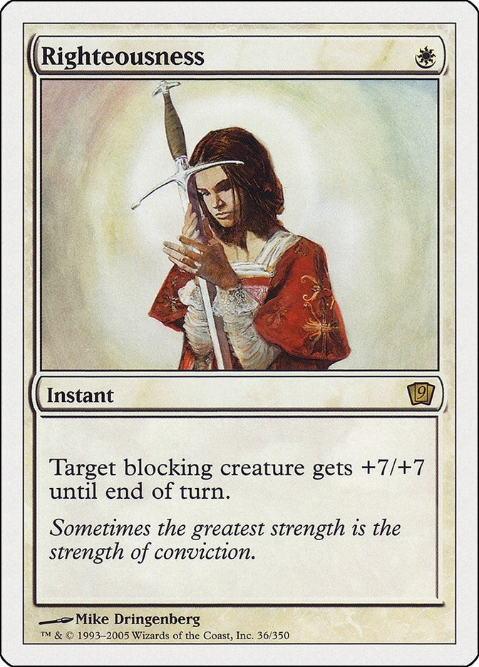 Image for Righteousness (36) (9th Edition) - Magic: The Gathering