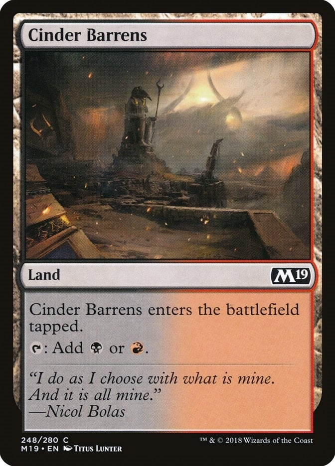 Image for Cinder Barrens (248) (Core Set 2019) - Magic: The Gathering