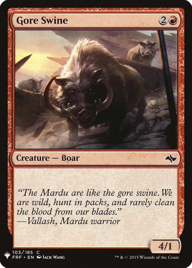 Image for Gore Swine (103) (The List Reprints) (LIST) - Magic: The Gathering