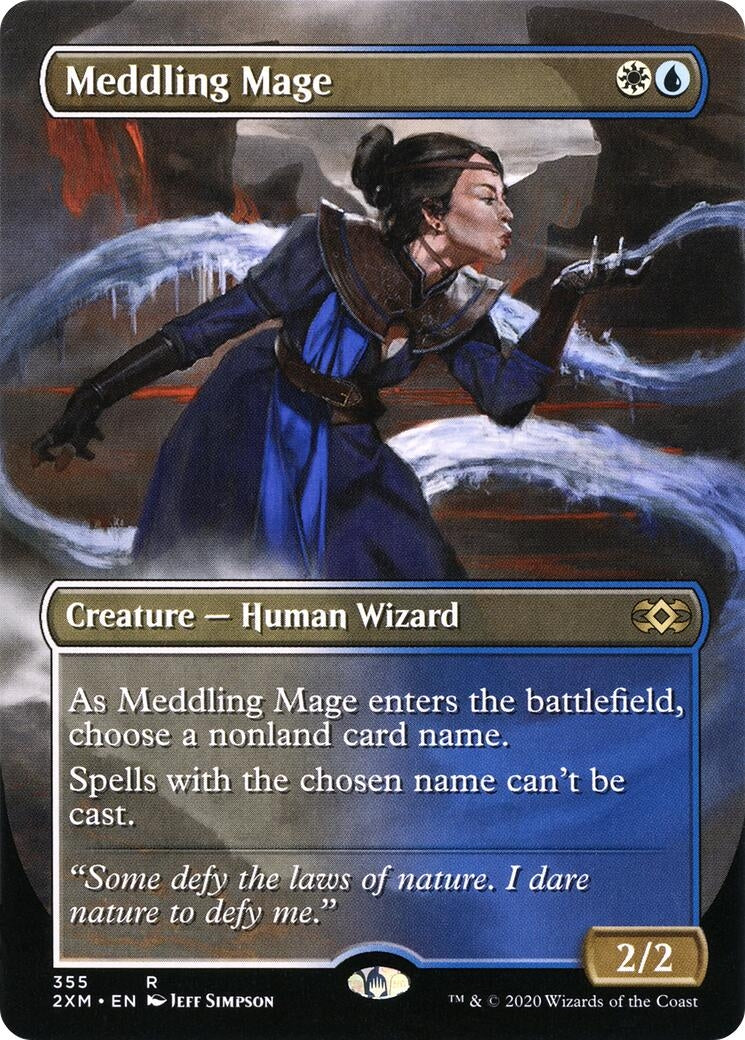 Image for Meddling Mage (Borderless) (355) (Double Masters) - Magic: The Gathering