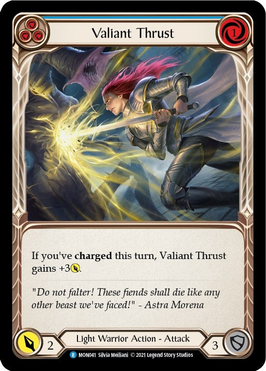Valiant Thrust (Blue) (MON041) (Monarch)