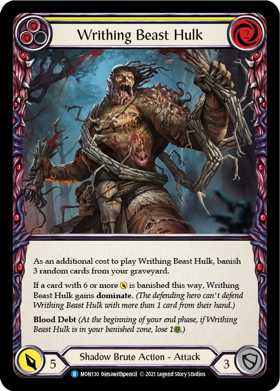 Image for Writhing Beast Hulk (Yellow) (MON130) (Monarch) - Flesh and Blood TCG
