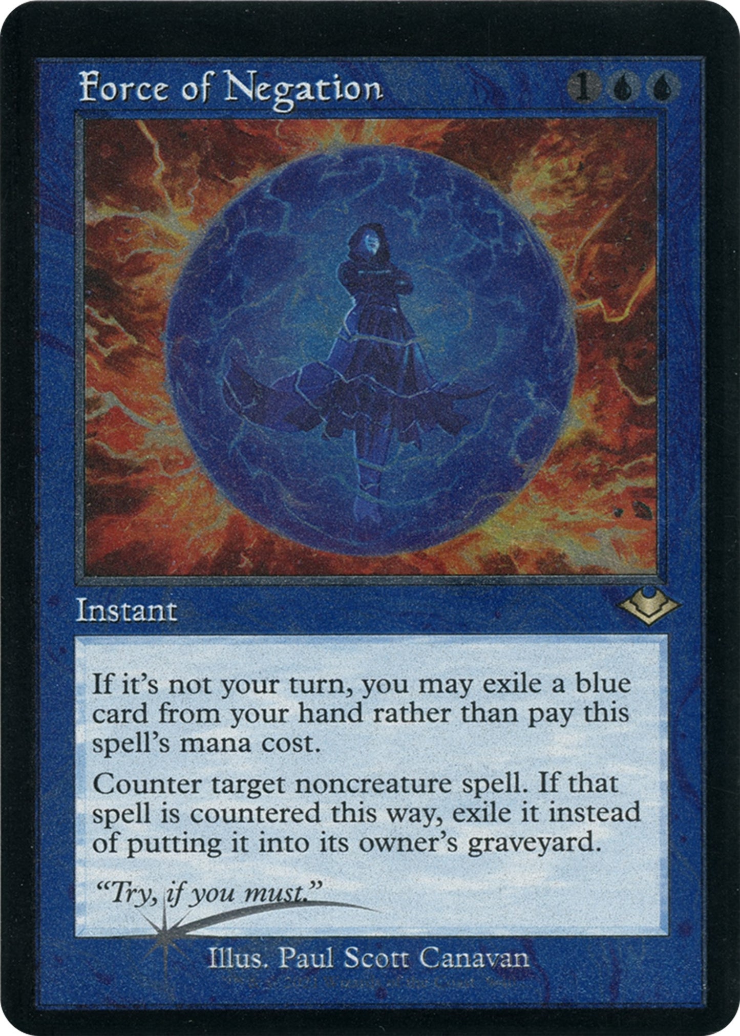 Image for Force of Negation (Retro Frame) (Foil Etched) (9) (Modern Horizons) - Magic: The Gathering