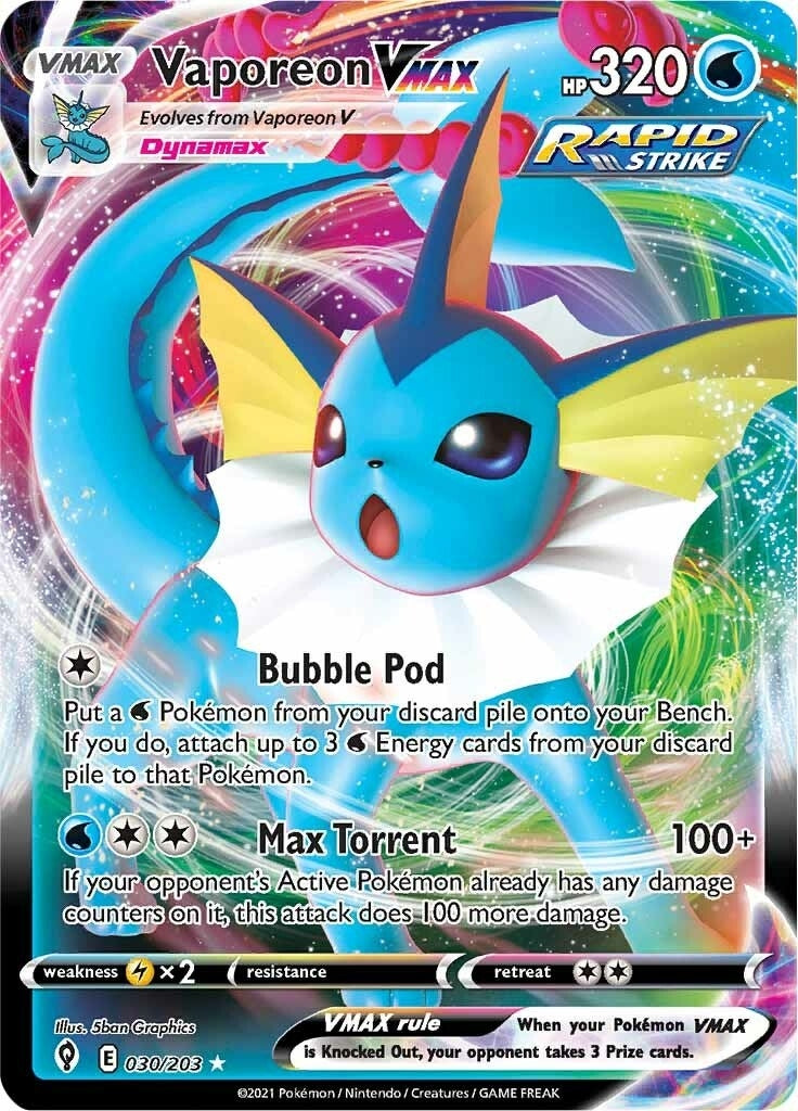 Vaporeon VMAX (030/203) (SWSH07: Evolving Skies)