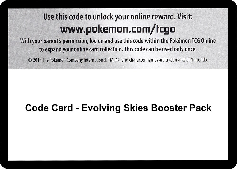 Code Card - Evolving Skies Booster Pack (SWSH07: Evolving Skies)
