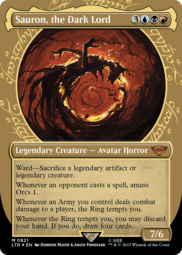 Sauron, the Dark Lord (Showcase) (Surge Foil) (821) (LTR)