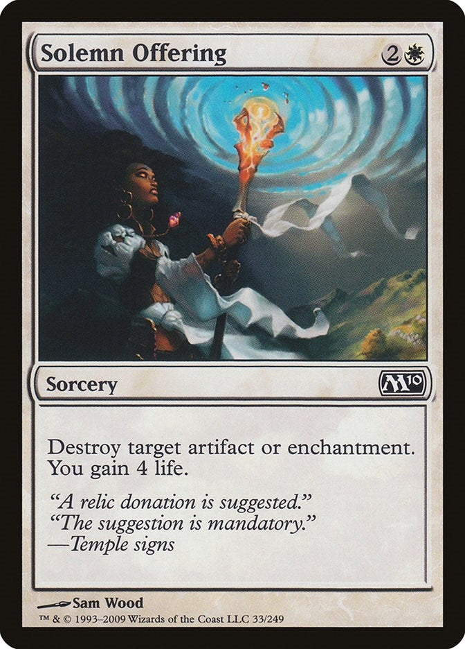 Image for Solemn Offering (33) (Magic 2010 (M10)) (M10) - Magic: The Gathering