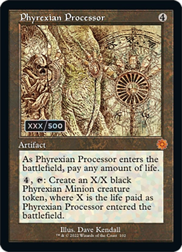 Phyrexian Processor (Schematic) (Serial Numbered) (102) (The Brothers' War: Retro Frame Artifacts)