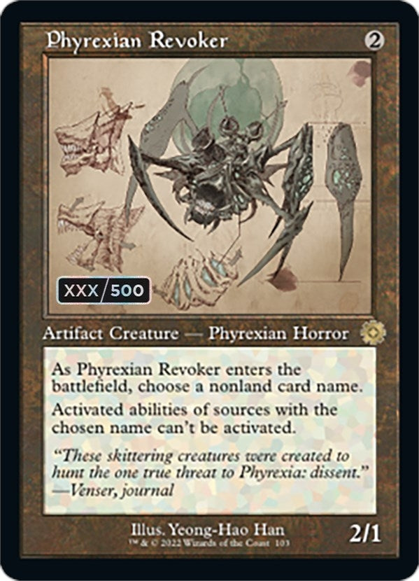 Phyrexian Revoker (Schematic) (Serial Numbered) (103) (The Brothers' War: Retro Frame Artifacts)