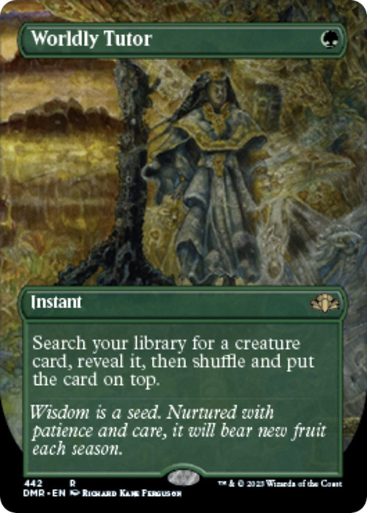 Image for Worldly Tutor (Borderless) (442) (Dominaria Remastered) - Magic: The Gathering