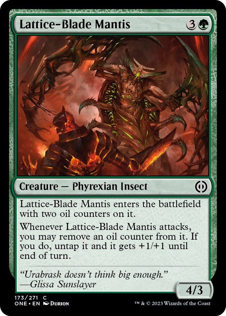 Image for Lattice-Blade Mantis (173) (Phyrexia: All Will Be One) - Magic: The Gathering