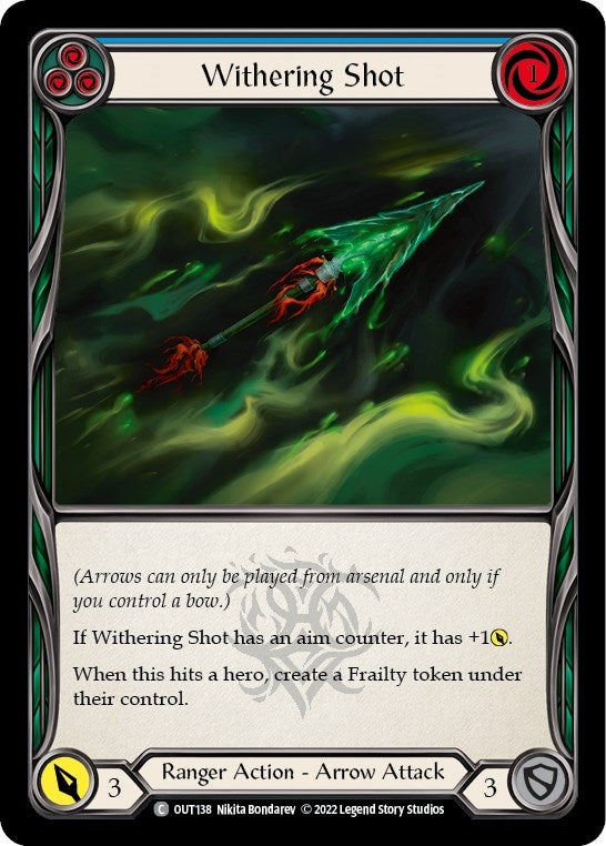 Image for Withering Shot (Blue) (OUT138) (Outsiders) - Flesh and Blood TCG