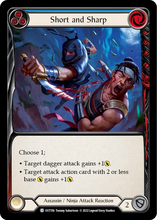 Image for Short and Sharp (Blue) (OUT156) (Outsiders) - Flesh and Blood TCG