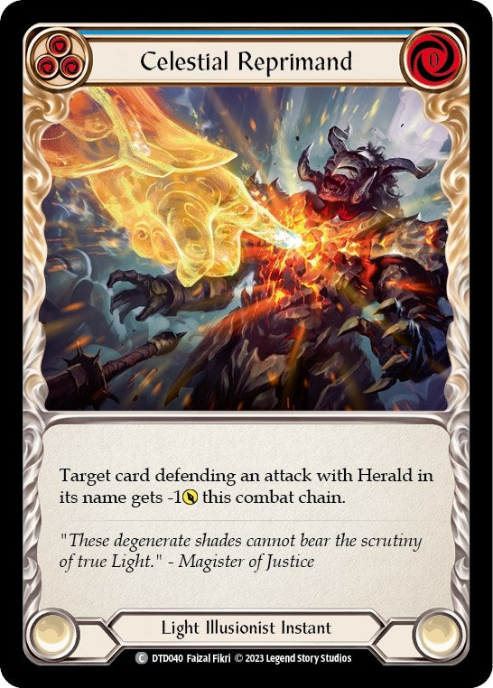 Image for Celestial Reprimand (Blue) (DTD040) (Dusk till Dawn) - Flesh and Blood TCG