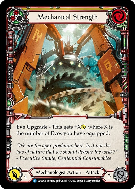 Image for Mechanical Strength (Yellow) (EVO068) (Bright Lights) - Flesh and Blood TCG