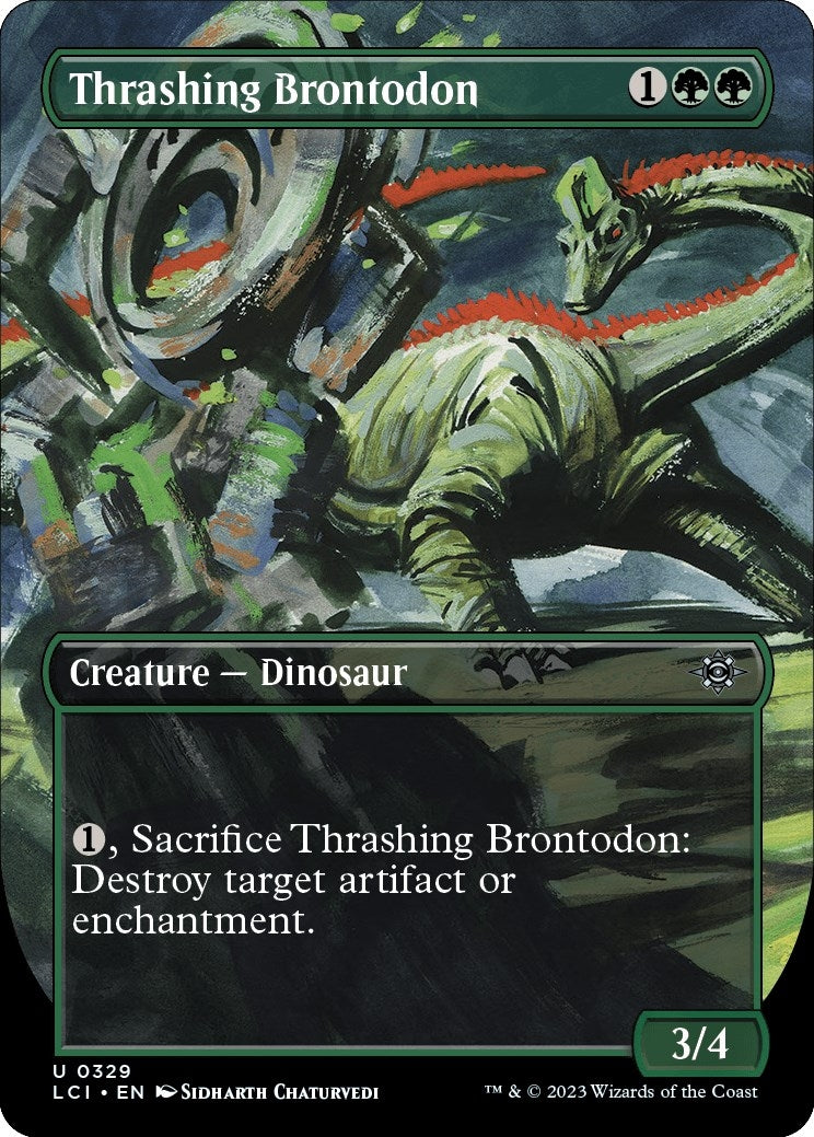 Image for Thrashing Brontodon (Borderless) (329) (The Lost Caverns of Ixalan) - Magic: The Gathering