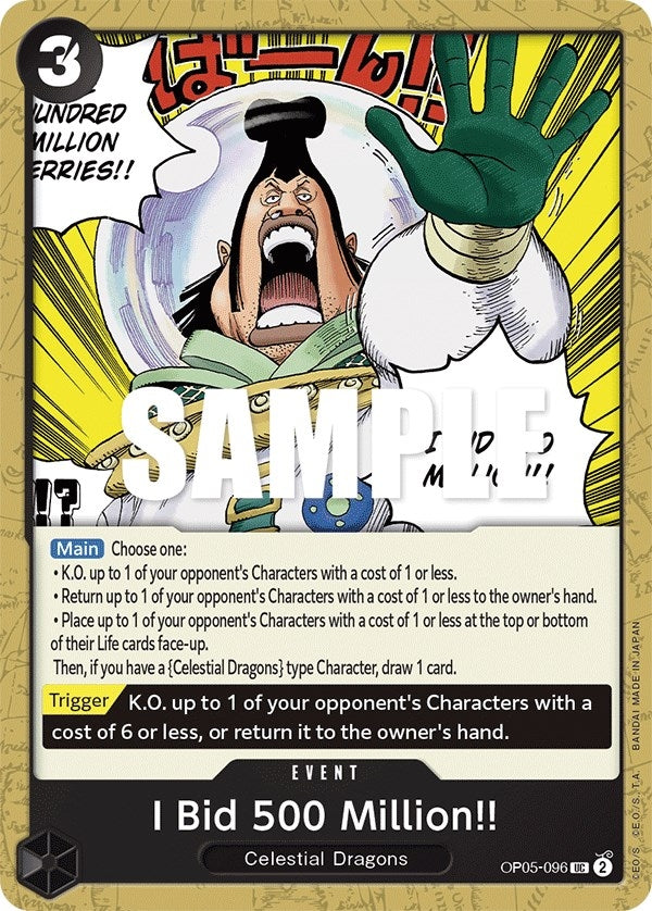 I Bid 500 Million!! (OP05-096) (Awakening of the New Era)