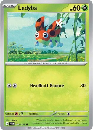 Ledyba 002/142 - Reverse Holofoil SV07 Stellar Crown - Common