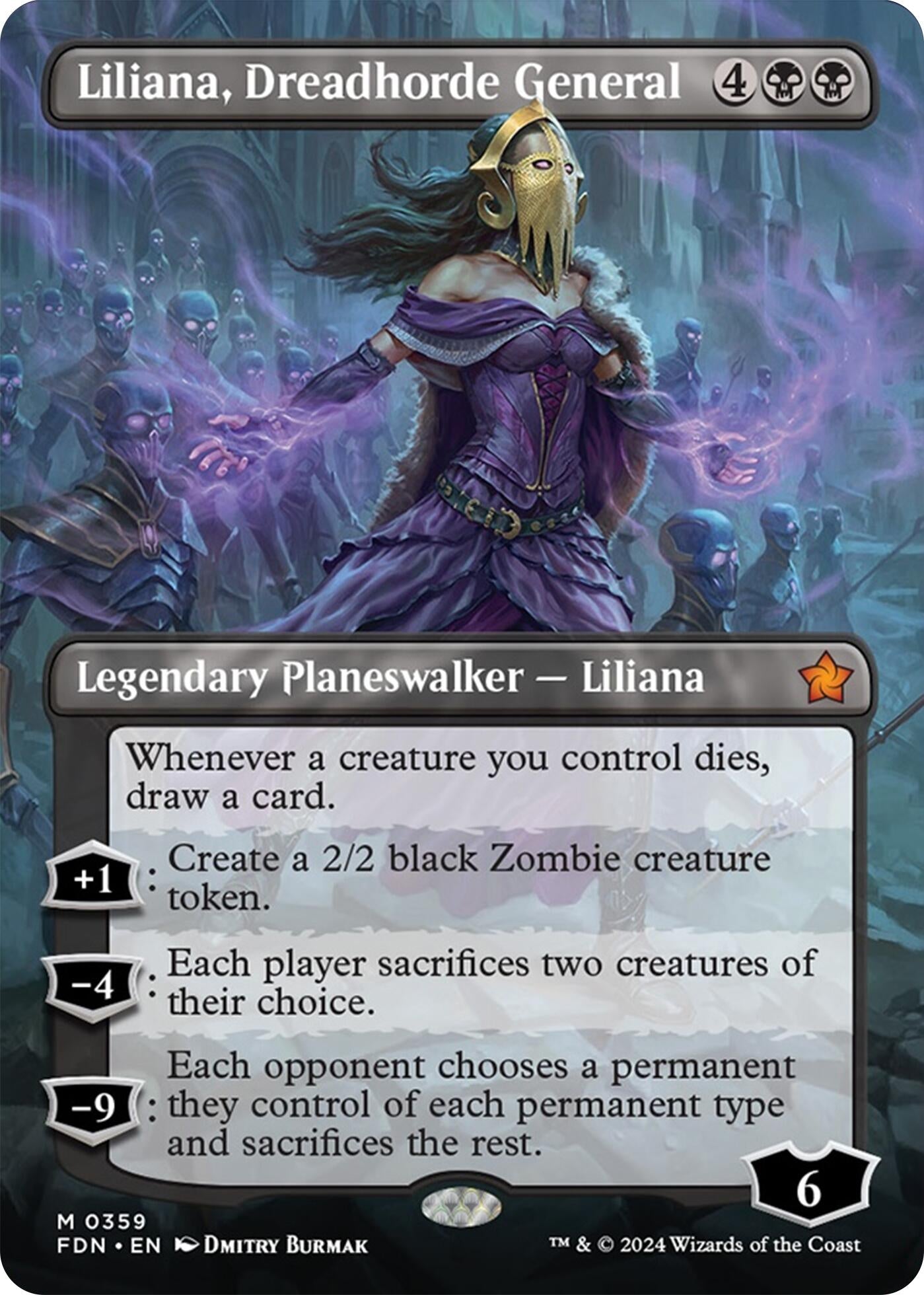 Liliana, Dreadhorde General (Borderless) (359) (Foundations)