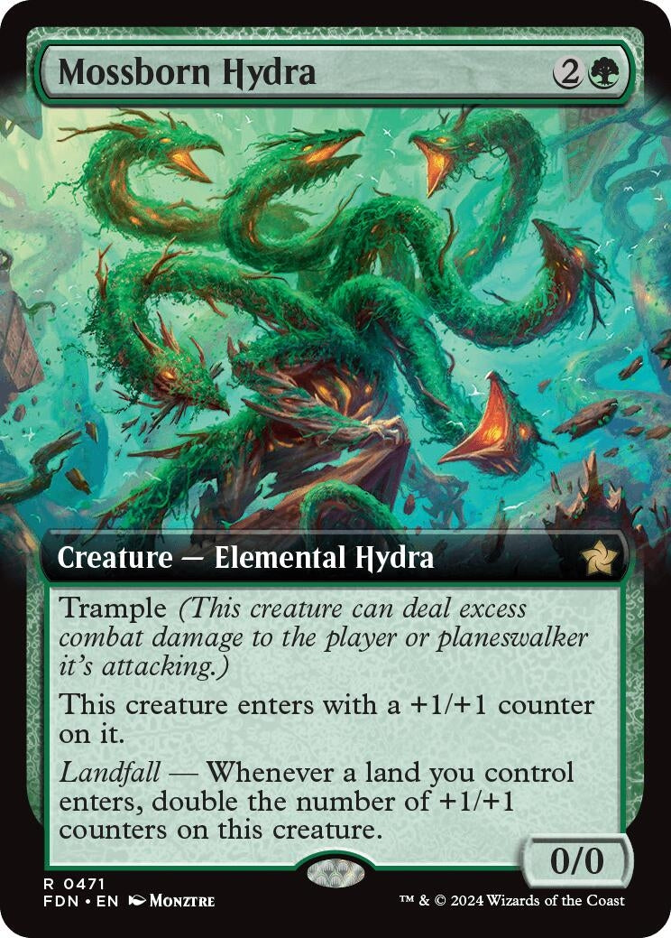 Mossborn Hydra (Extended Art) (471) (Foundations)