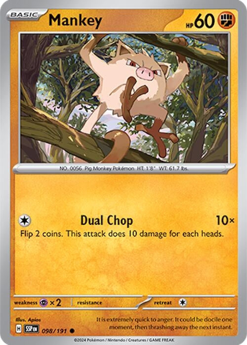 Mankey (098/191) (SV08: Surging Sparks)