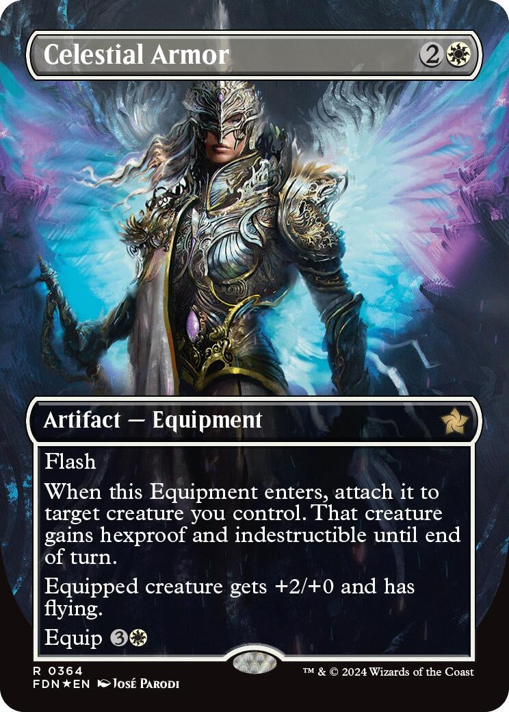 Celestial Armor (Borderless) (Mana Foil) (364) (Foundations)