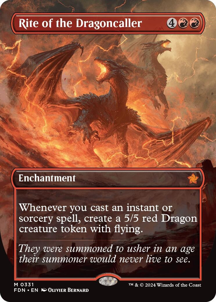 Image for Rite of the Dragoncaller (Borderless) (331) (Foundations) - Magic: The Gathering