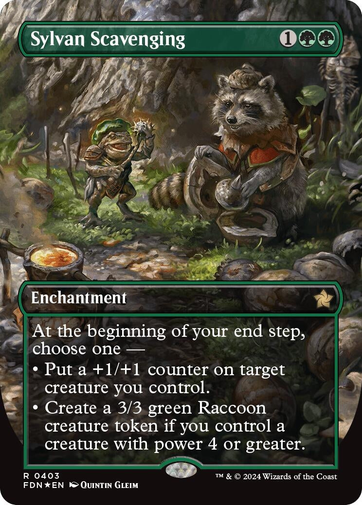 Sylvan Scavenging (Borderless) (Mana Foil) (403) (Foundations)