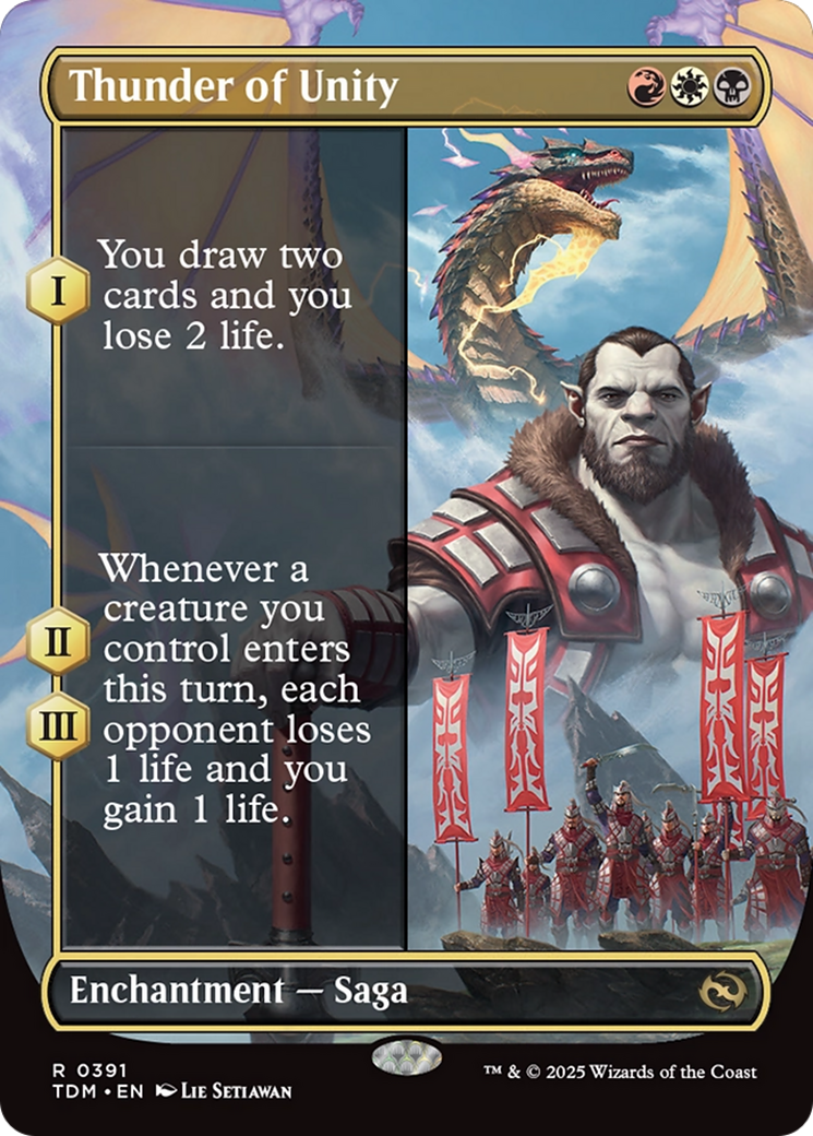 Thunder of Unity (TDM-391) - Tarkir: Dragonstorm: (enchantment) (Borderless)