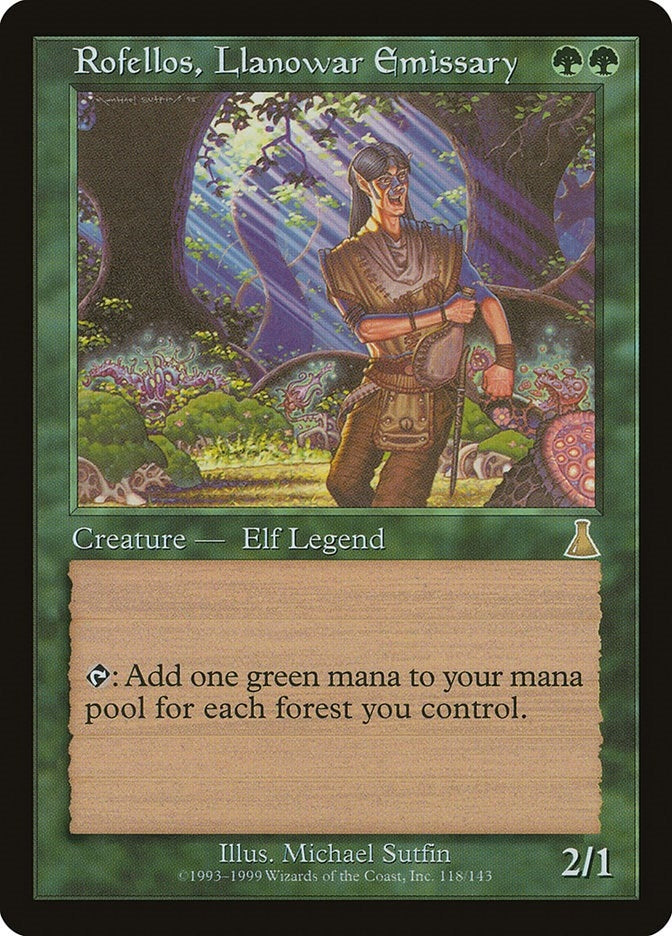 Image for Rofellos, Llanowar Emissary (118) (Urza's Destiny) - Magic: The Gathering