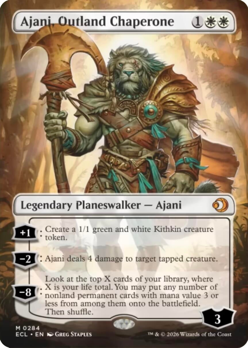 Image for Ajani, Outland Chaperone (Borderless) (284) (Lorwyn Eclipsed) - Magic: The Gathering