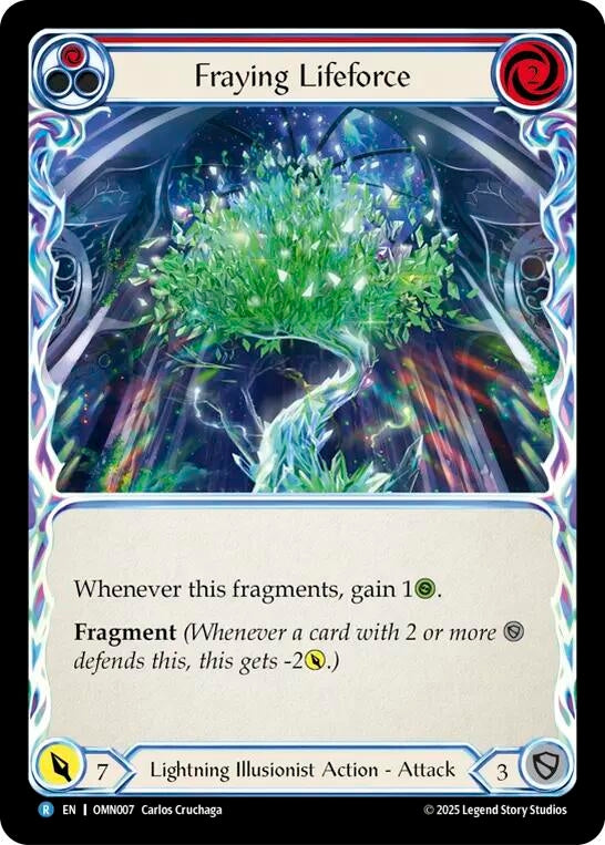 Image for Fraying Lifeforce (OMN007) (Omens of the Third Age) (OMN) - Flesh and Blood TCG