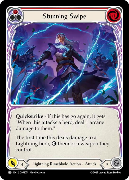 Image for Stunning Swipe (Red) (OMN074) (Omens of the Third Age) (OMN) - Flesh and Blood TCG