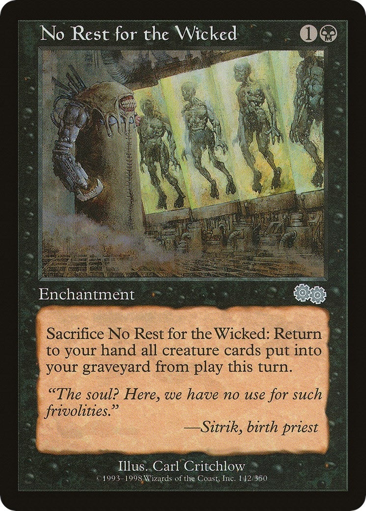 Image for No Rest for the Wicked (142) (Urza's Saga) - Magic: The Gathering