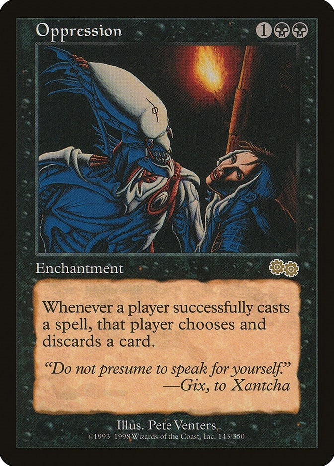 Image for Oppression (143) (Urza's Saga) - Magic: The Gathering