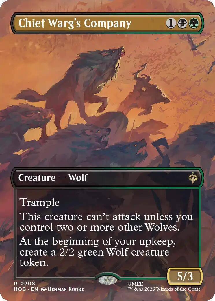 Image for Chief Warg's Company (Borderless) (208) (The Hobbit) (HOB) - Magic: The Gathering