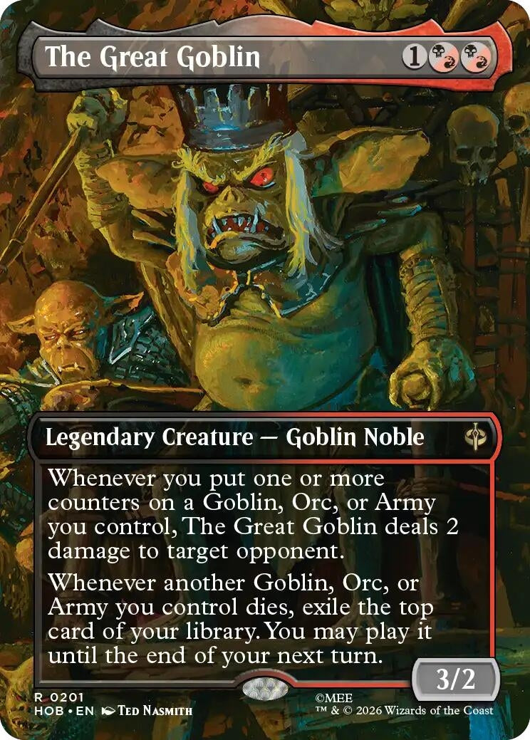 Image for The Great Goblin (Borderless) (201) (The Hobbit) (HOB) - Magic: The Gathering