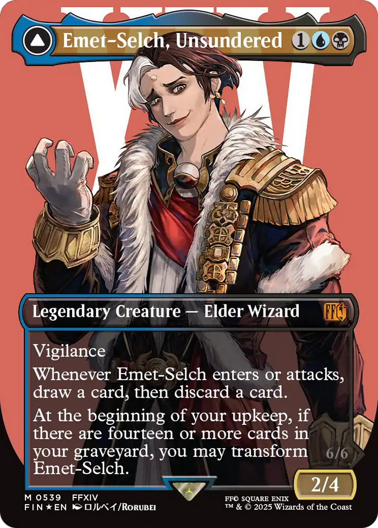Emet-Selch, Unsundered (Borderless) (Surge Foil) (539) (FIN)