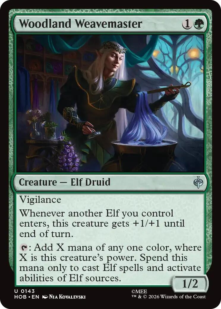 Image for Woodland Weavemaster (143) (The Hobbit) (HOB) - Magic: The Gathering