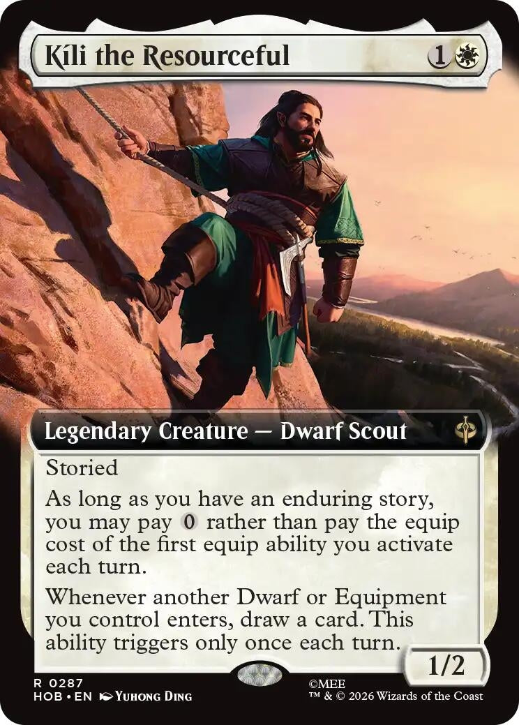 Image for Kili the Resourceful (Extended Art) (287) (The Hobbit) (HOB) - Magic: The Gathering