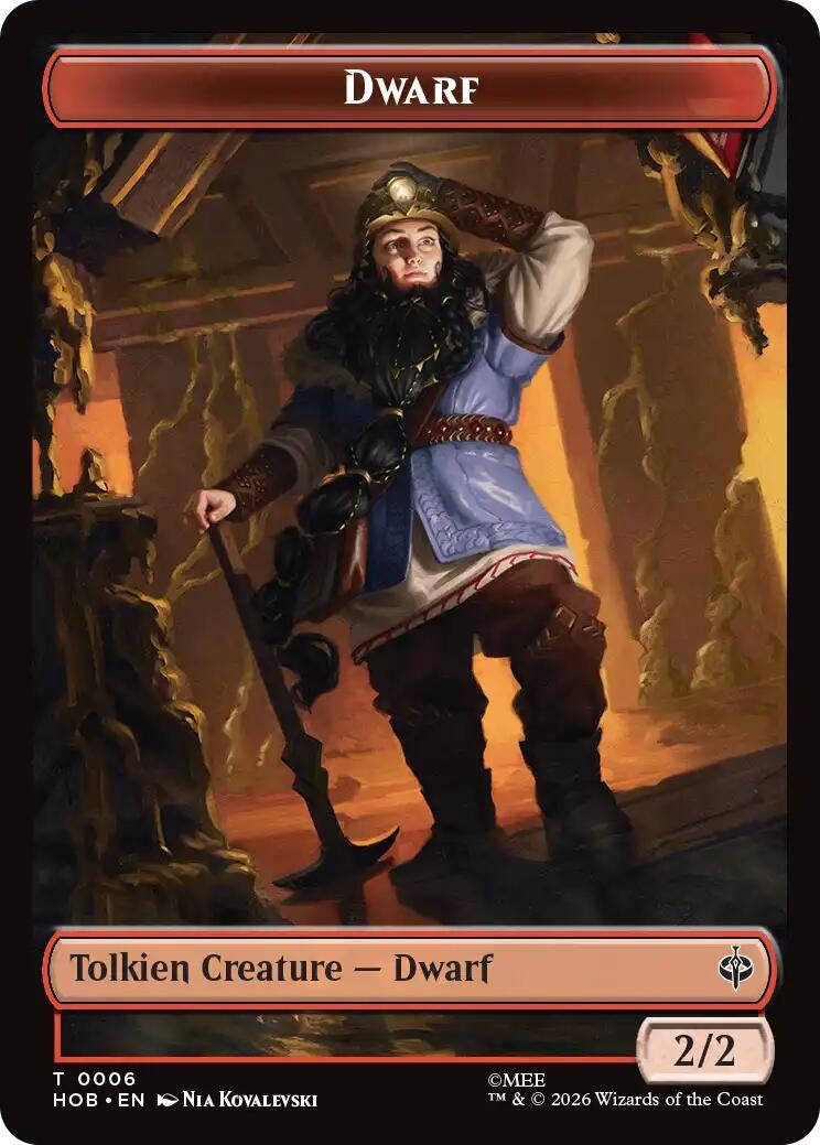 Image for Dwarf // Enduring Story Double-Sided Token (6 // 14) (The Hobbit) (HOB) - Magic: The Gathering