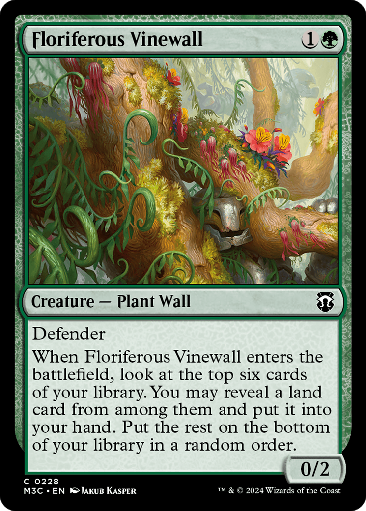 Floriferous Vinewall (M3C-228) - Modern Horizons 3 Commander Ripple Foil