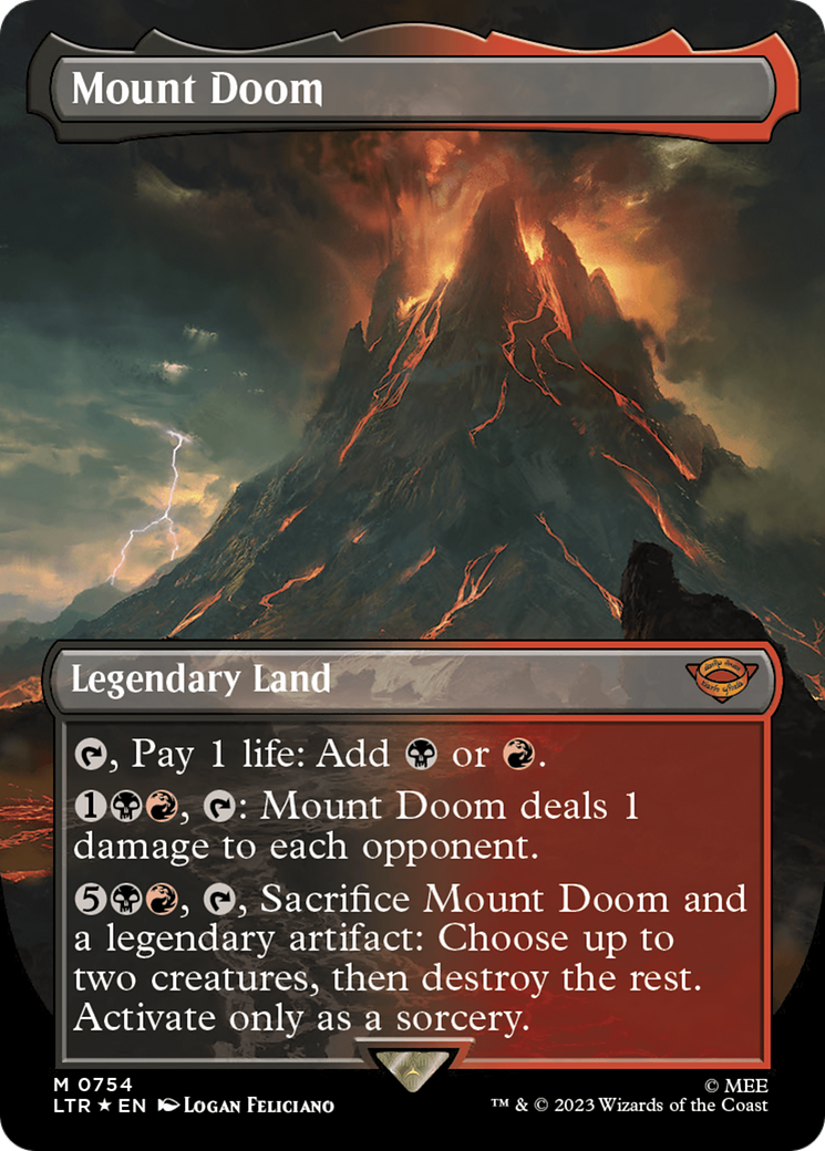 Mount Doom (Borderless) (Surge Foil) (754) (LTR)