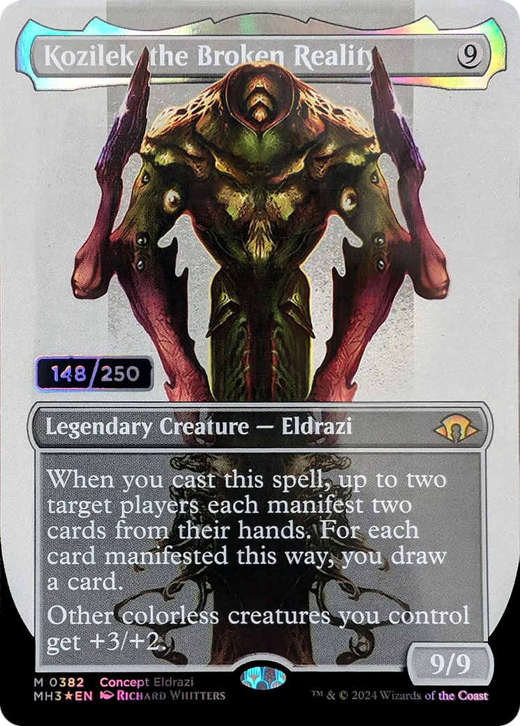 Kozilek, the Broken Reality (Borderless) (Serial Numbered) (382) (MH3)