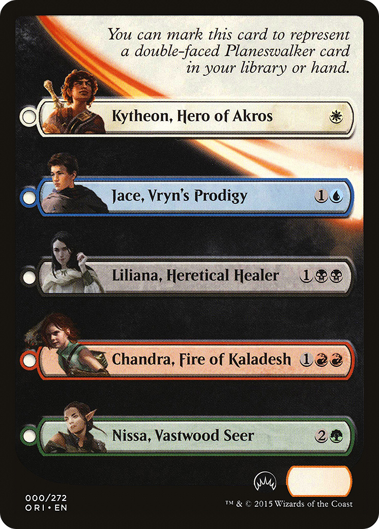 Checklist Card - Magic Origins (Planeswalker) (0) (ORI)