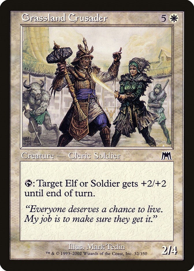 Image for Grassland Crusader (32) (Onslaught) (ONS) - Magic: The Gathering